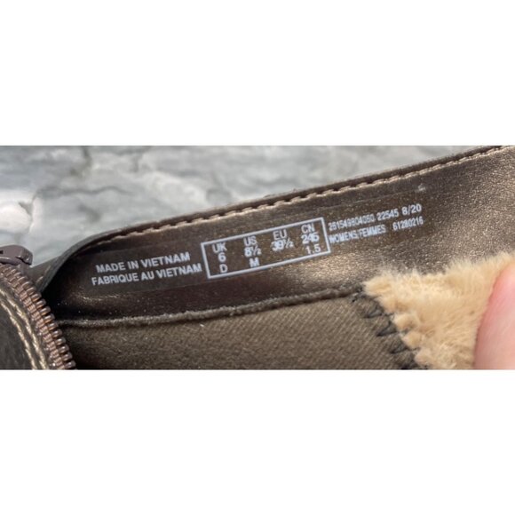 Clarks Collection Brown Leather Ankle Boots Side Zip Womens 8.5 M - Picture 7 of 8